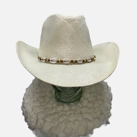 Classic Hat Co. White Straw 10gal Cowgirl Hat 60cm - Picture 1 of 15